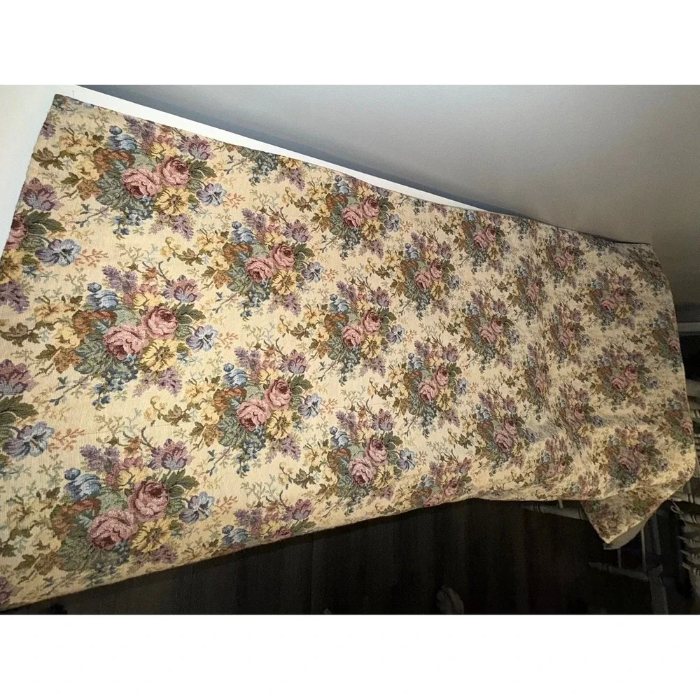 Beautiful LARGE Cream Floral Tapestry Wall Art Hanging‎ Home Decor 57